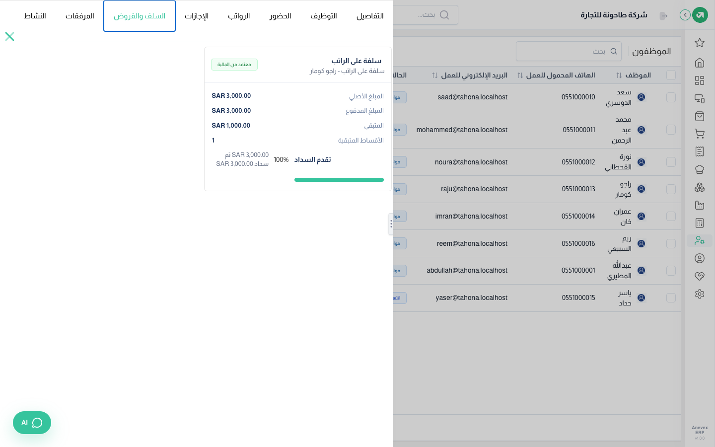 تبويب السلف والقروض