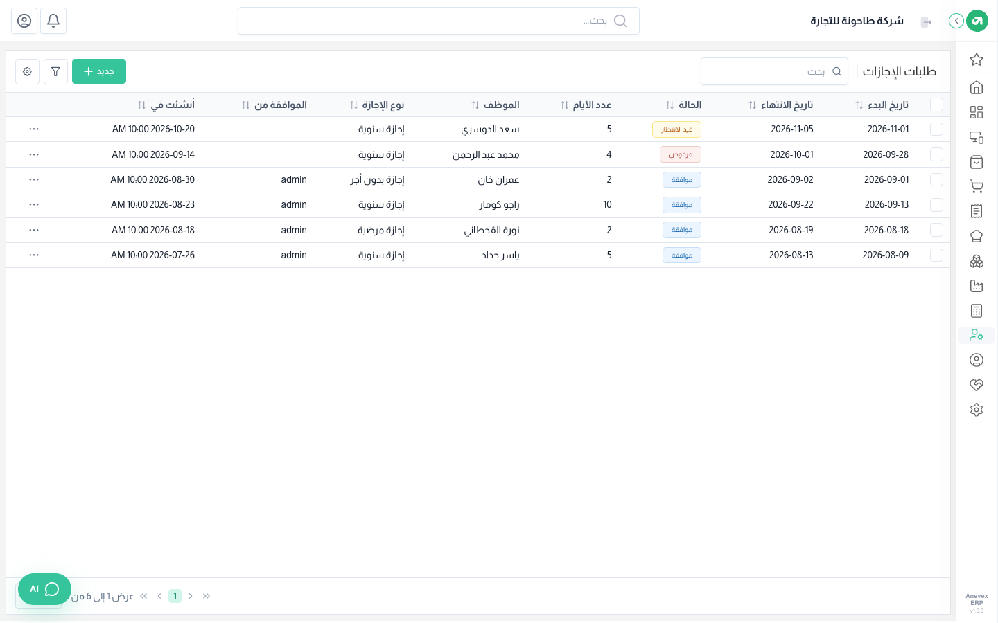 طلبات معتمدة، وطلب مرفوض، وطلب بانتظار الموافقة