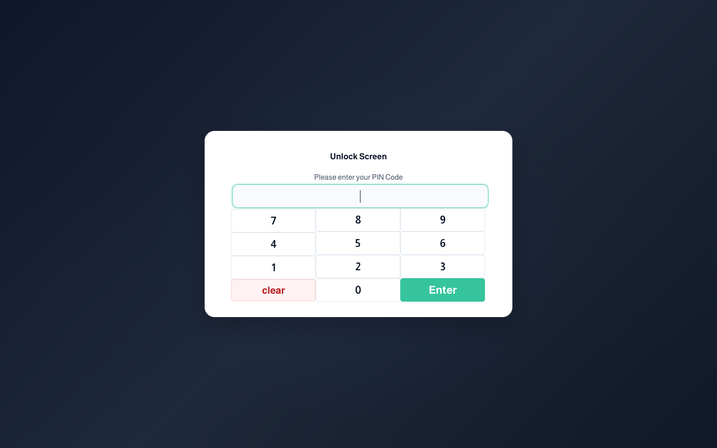 Unlocking with the PIN