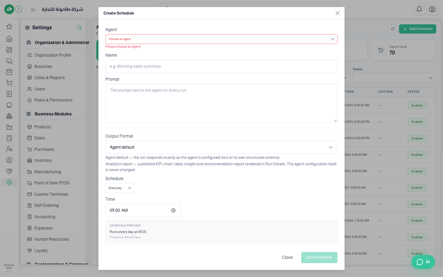 Creating a scheduled command